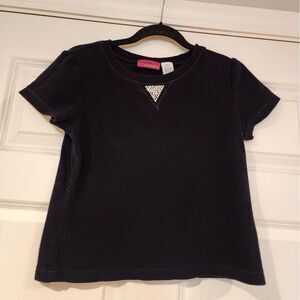 Onque Casuals stretchy black gem detail short sleeve top